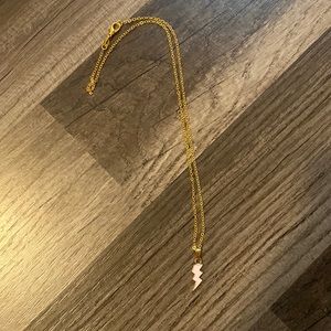 Gold Pink Lightning Bolt Necklace